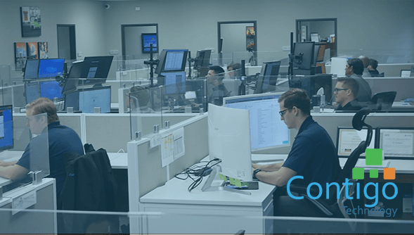 Contigo Technology employees at computers working