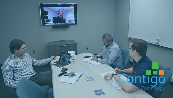 Contigo Technology employees having a video conference