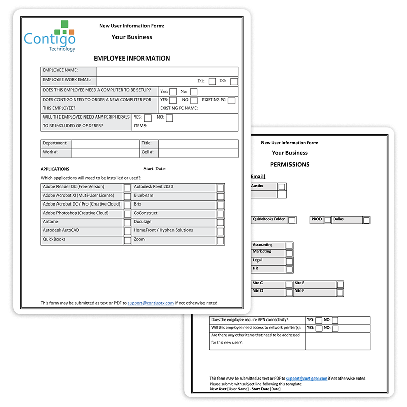 New Employee onboarding example
