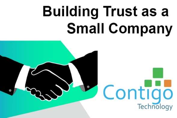 Building trust as a small company graphic